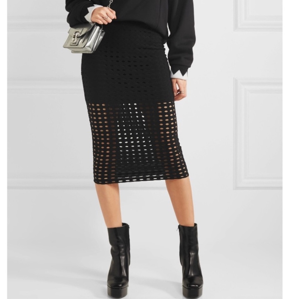 EUC T by Alexander Wang circular hole jacquard skirt size L